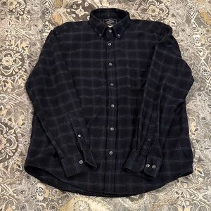 Portuguese Flannel Shirt in Navy with Grey